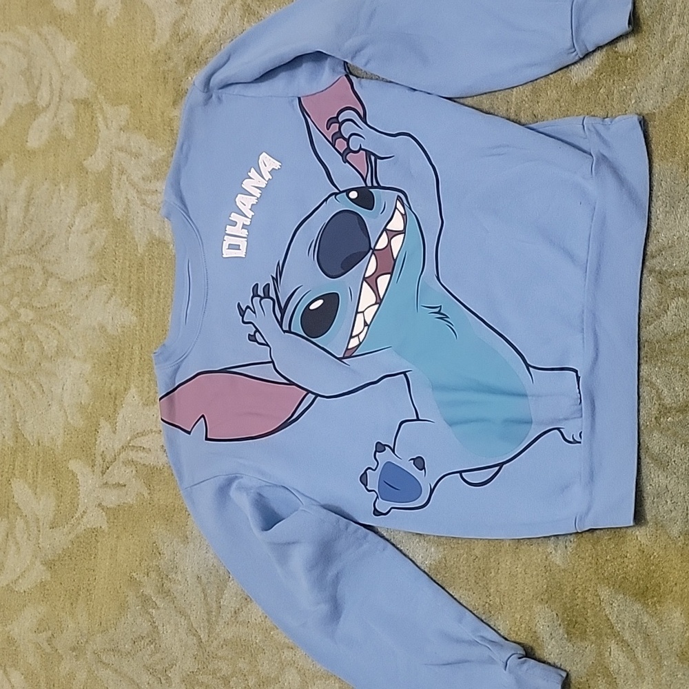 Disney Light Blue Stitch Crewneck Sweatshirt